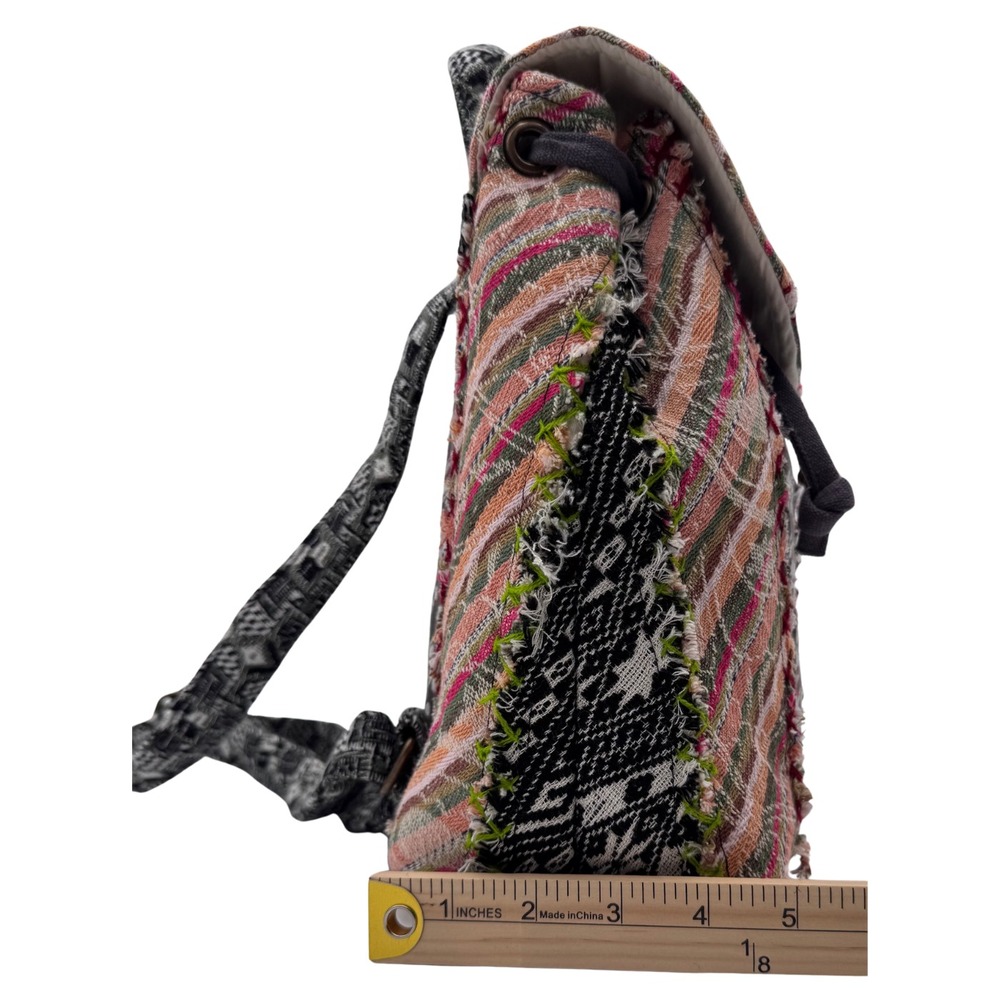 Demdaco Patchwork Backpack Adjustable Strap Boho … - image 6